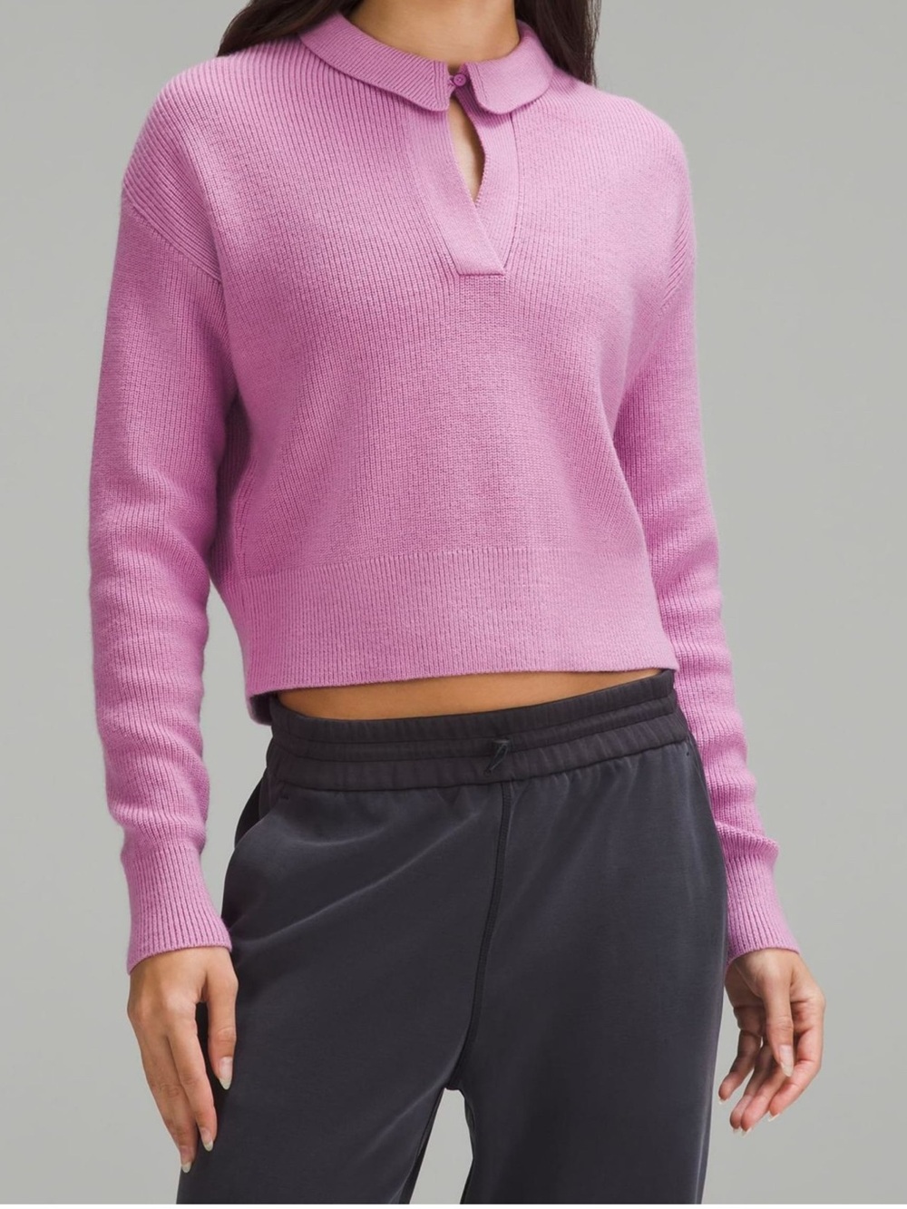 Lululemon Collared Merino Wool-Blend Sweater Dahlia Mauve Size XS